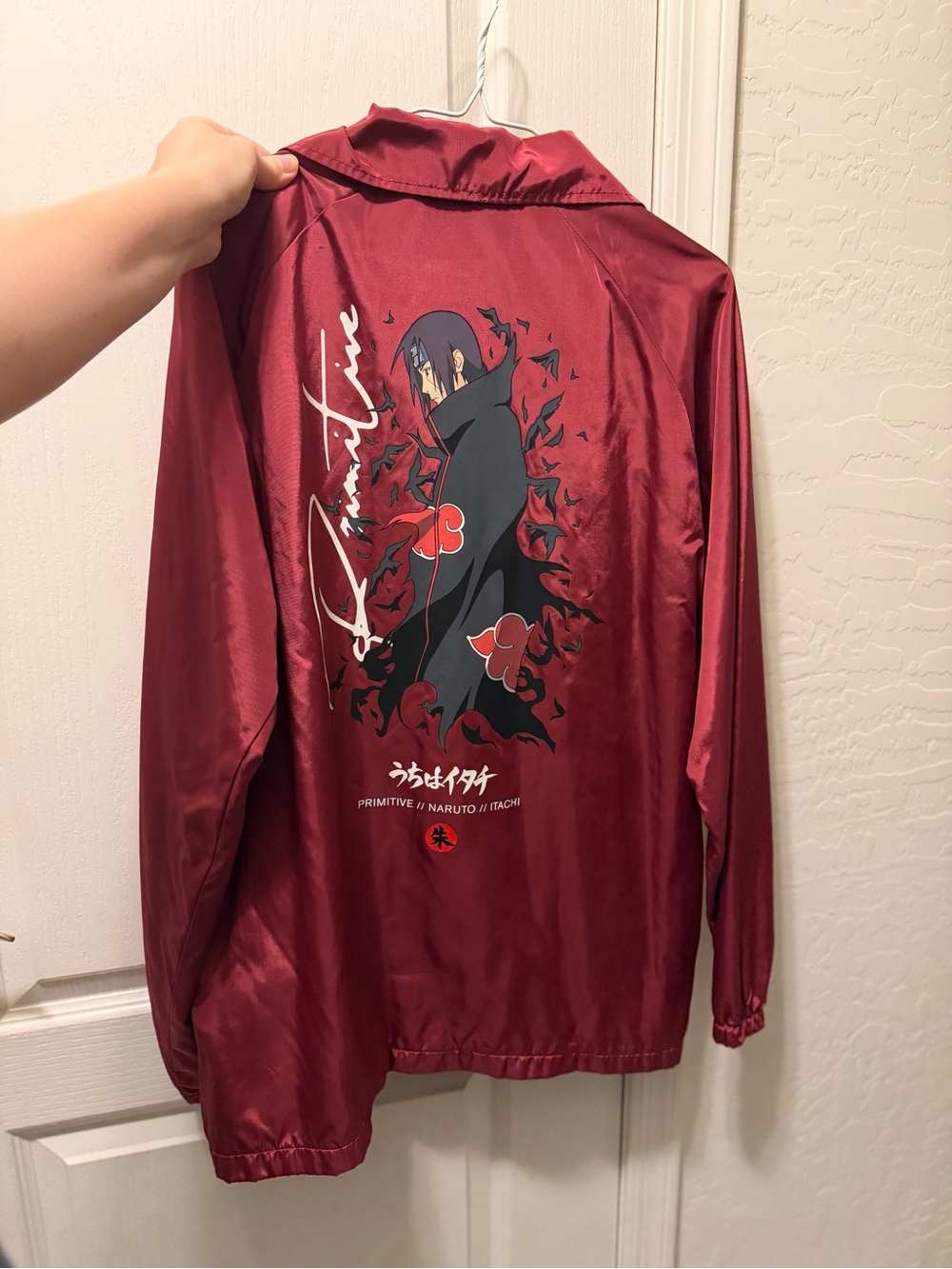 Primitive Maroon Naruto Itachi Graphic Windbreaker